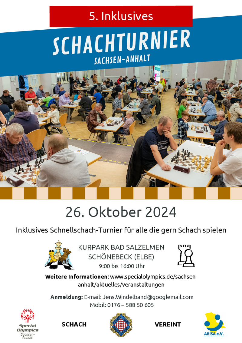 Poster zum 5. Inklusiven Schachturnier in Sachsen-Anhalt